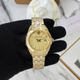 Versace Greca Time Quartz Gold Dial Gold Steel Strap Watch For Men - VE3K00522 Authentic Buy Shop Now