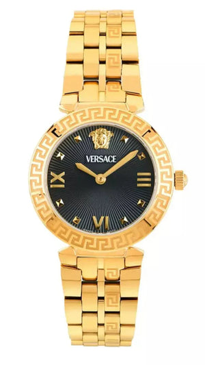 Versace Daphnis Quartz Black Dial Gold Steel Strap Watch for Women - VEOCA0524 Authentic Buy Shop Now