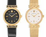 Versace Greca Meander Black Dial Black Leather Strap Watch for Women - VELW00420 Authentic Buy Shop Now