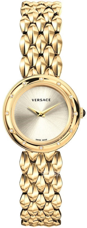 Versace V-Flare Quartz Silver Dial Gold Steel Strap Watch for Women - VEBN00818 Authentic Buy Shop Now