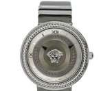 Versace V Metal Icon Silver Dial Silver & Grey Strap Watch for Women - VLC120016 Authentic Buy Shop Now