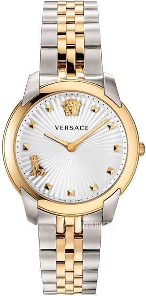 Versace Audrey Quartz White Dial Two Tone Steel Strap Watch for Women - VELR00519 Authentic Buy Shop Now