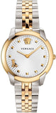 Versace Audrey Quartz White Dial Two Tone Steel Strap Watch for Women - VELR00519 Authentic Buy Shop Now