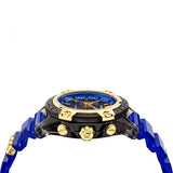 Versace Icon Active Chronograph Black Dial Blue Rubber Strap Watch For Men VEZ700521 Authentic Buy Shop Now