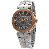 Versace Aion Chronograph Black Dial Grey Steel Strap Watch for Men - VBR050017 Authentic Buy Shop Now