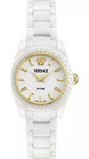 Versace DV One Mini White Dial White Ceramic Dial Watch for Women - VE9F00224 Authentic Buy Shop Now