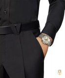 Versace Greca Chronograph White Dial Two Tone Steel Strap Watch For Men - VEZ900321 Authentic Buy Shop Now
