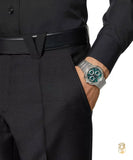 Versace Grace Chronograph Quartz Green Dial Silver Steel Strap Watch For Men - VEZ900121 Authentic Buy Shop Now