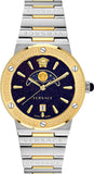 Versace Greca Logo Moonphase Black Dial Two Tone Steel Strap Watch for Men - VE7G00223 Authentic Buy Shop Now