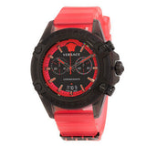 Versace Icon Active Chronograph Quartz Black Dial Pink Rubber Strap Watch For Men - VEZ700221 Authentic Buy Shop Now