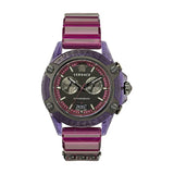 Versace Icon Active Chronograph Black Dial Purple Rubber Strap Watch For Men - VEZ701423 Authentic Buy Shop Now