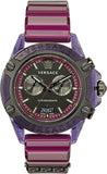 Versace Icon Active Chronograph Black Dial Purple Rubber Strap Watch For Men - VEZ701423 Authentic Buy Shop Now