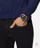 Versace Icon Active Chronograph Black Dial Blue Rubber Strap Watch For Men VEZ700521 Authentic Buy Shop Now