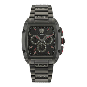 Versace Dominus Chronograph Quartz Black Dial Black Steel Strap Watch For Men - VE6H00623 Authentic Buy Shop Now