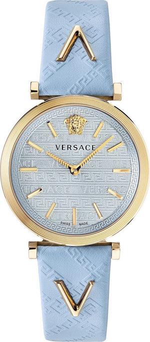 Versace V-Twist Blue Dial Blue Leather Strap Watch for Women - VELS00319 Authentic Buy Shop Now