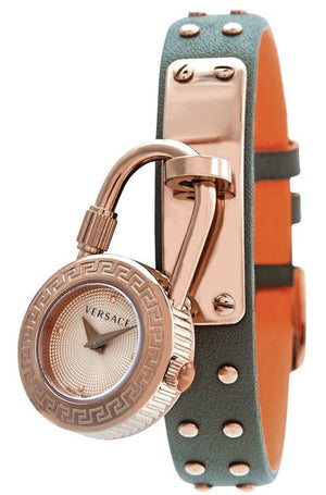 Versace Medusa Lock Icon Quartz Beige Dial Green Leather Strap Watch for Women - VEDW00519 Authentic Buy Shop Now