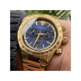Versace Classic Chronograph Quartz Blue Dial Gold Steel Strap Watch For Men - VEV700619 Authentic Buy Shop Now