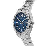 Versace Hellenyium GMT Blue Dial Silver Steel Strap Watch for Men - V11010015 Authentic Buy Shop Now