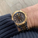 Versace Hellenyium GMT Black Dial Two Tone Steel Strap Watch for Men - V11040015 Authentic Buy Shop Now