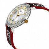 Versace V Circle Silver Dial Two Tone Leather Strap Watch for Men - VEBQ01319 Authentic Buy Shop Now