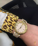 Versace Olympo Quartz White Dial Beige Leather Strap Watch for Women - VAN050016 Authentic Buy Shop Now
