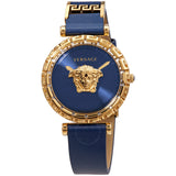Versace Palazzo Empire Greca Quartz Blue Dial Blue Leather Strap Watch for Women - VEDV00219 Authentic Buy Shop Now