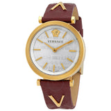 Versace V-Twist Silver Dial Red Leather Strap Watch for for Women - VELS00519 Authentic Buy Shop Now
