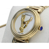 Versace Mini Virtus Quartz White Dial Gold Steel Strap Watch For Men - VET300221 Authentic Buy Shop Now