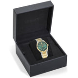 Versace V-Auria Quartz Green Dial Two Tone Steel Strap Watch for Men - VE0F00425 Authentic Buy Shop Now