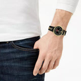 Versace V-Circle Manifesto Edition Black Dial Black Leather Strap Watch for Men - VBQ050017 Authentic Buy Shop Now