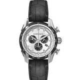 Versace V-Ray Quartz Silver Dial Black Leather Strap Watch for Men - VDB010014 Authentic Buy Shop Now