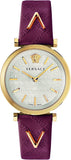 Versace V-Twist Silver Dial Red Leather Strap Watch for for Women - VELS00519 Authentic Buy Shop Now