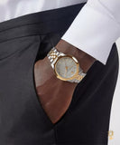 Versace V-Urban Quartz Silver Dial Two Tone Steel Strap Watch for Men - VELQ00519 Authentic Buy Shop Now