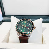 Versace Hellenyium Green Dial Brown Leather Strap Watch for Men - V11090017 Authentic Buy Shop Now