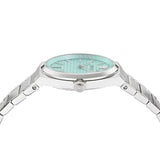 Versace V-Auria Quartz Turquoise Dial Silver Steel Strap Watch for Women - VE0F00225 Authentic Buy Shop Now