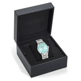 Versace V-Auria Quartz Turquoise Dial Silver Steel Strap Watch for Women - VE0F00225 Authentic Buy Shop Now