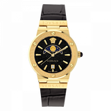 Versace Greca Moonphase Analog Black Dial Black Leather Strap Watch For Men - VE7G00123 Authentic Buy Shop Now
