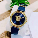 Versace Palazzo Empire Greca Quartz Blue Dial Blue Leather Strap Watch for Women - VEDV00219 Authentic Buy Shop Now