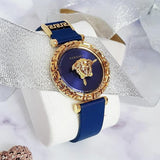 Versace Palazzo Empire Greca Quartz Blue Dial Blue Leather Strap Watch for Women - VEDV00219 Authentic Buy Shop Now