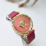 Versace Palazzo Empire Greca Red Dial Red Leather Strap Watch for Women - VEDV00319 Authentic Buy Shop Now