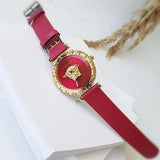 Versace Palazzo Empire Greca Red Dial Red Leather Strap Watch for Women - VEDV00319 Authentic Buy Shop Now