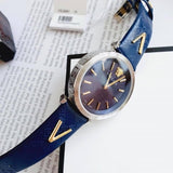 Versace V-Twist Quartz Blue Dial Blue Leather Strap Watch for Women - VELS00119 Authentic Buy Shop Now