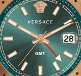 Versace Hellenyium GMT Green Dial Two Tone Steel Strap Watch for Men - V11050015 Authentic Buy Shop Now