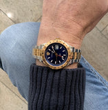Versace Hellenyium GMT Blue Dial Two Tone Steel Strap Watch for Men - V11060017 Authentic Buy Shop Now