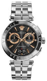 Versace Aion Chronograph Black Dial Silver Steel Strap Watch For Men - VE1D01019 Authentic Buy Shop Now