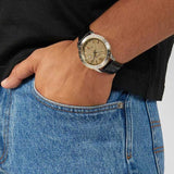Versace Univers Beige Dial Black Leather Strap Watch for Men - VEBK00218 Authentic Buy Shop Now