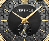 Versace V-Circle Quartz Black Dial Brown Leather Strap Watch for Men - VEBQ01619 Authentic Buy Shop Now
