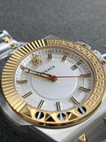 Versace Chain Reaction Quartz White Dial Two Tone Steel Strap Watch for Men - VEDY00519 Authentic Buy Shop Now