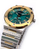 Versace Hellenyium Quartz Green Dial Silver Steel Strap Watch For Men - VEVK00420 Authentic Buy Shop Now
