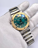 Versace Hellenyium Quartz Green Dial Silver Steel Strap Watch For Men - VEVK00420 Authentic Buy Shop Now